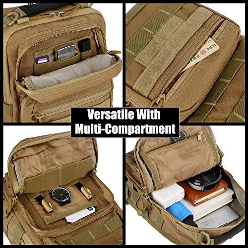 Qt&Qy Tactical Sling Bag For Men Small Military Rover Shoulder Backpack Edc Chest Pack Molle Assault Range Bag #TOP4