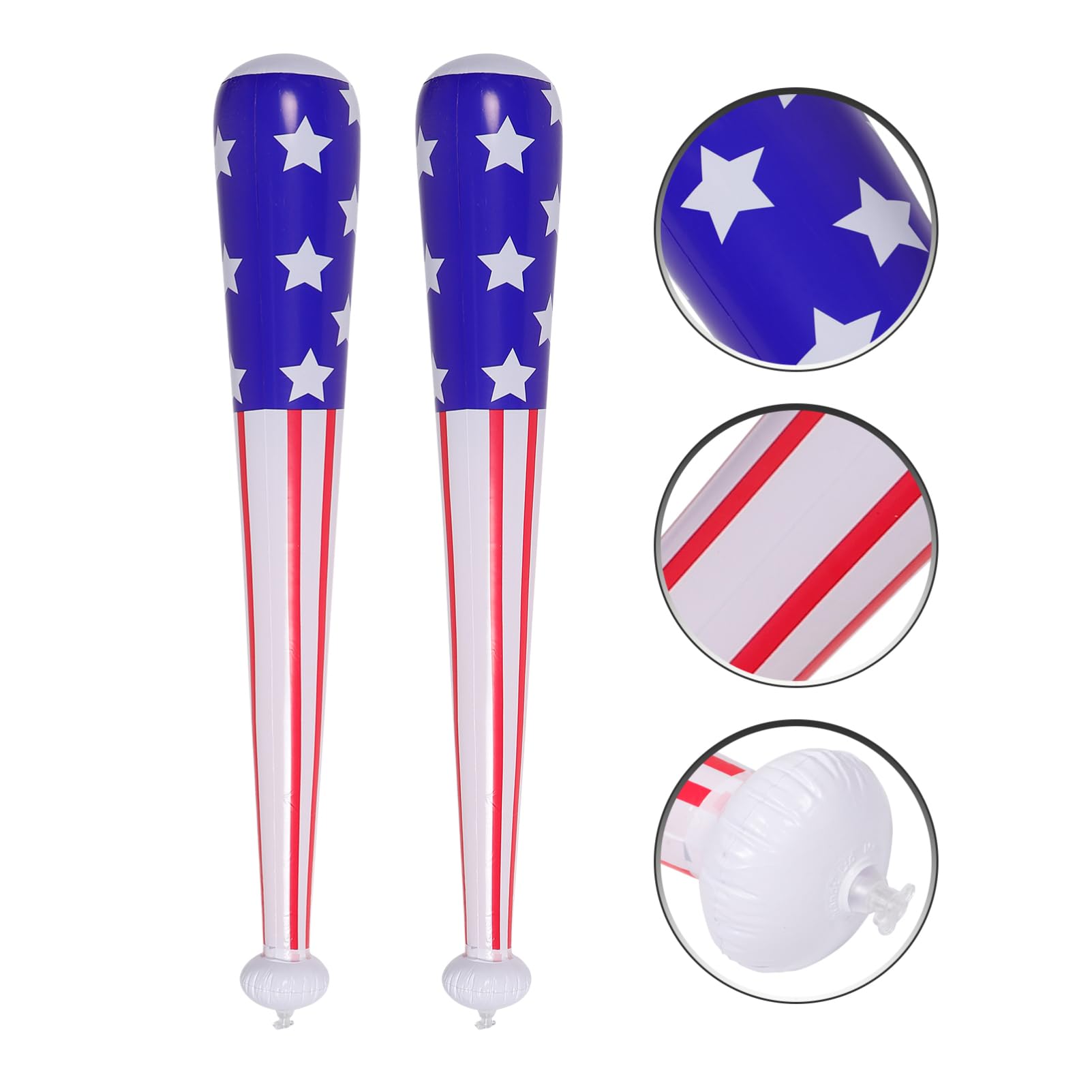 Toyvian Mazza Da Baseball Gonfiabile in Pvc Bandiera Usa, Set Da 2 Mazze Leggere e Resistenti, Giocattoli Gonfiabili Per Feste Di Baseball, Attività Ricreative e Divertimento Per Tutte Le Età