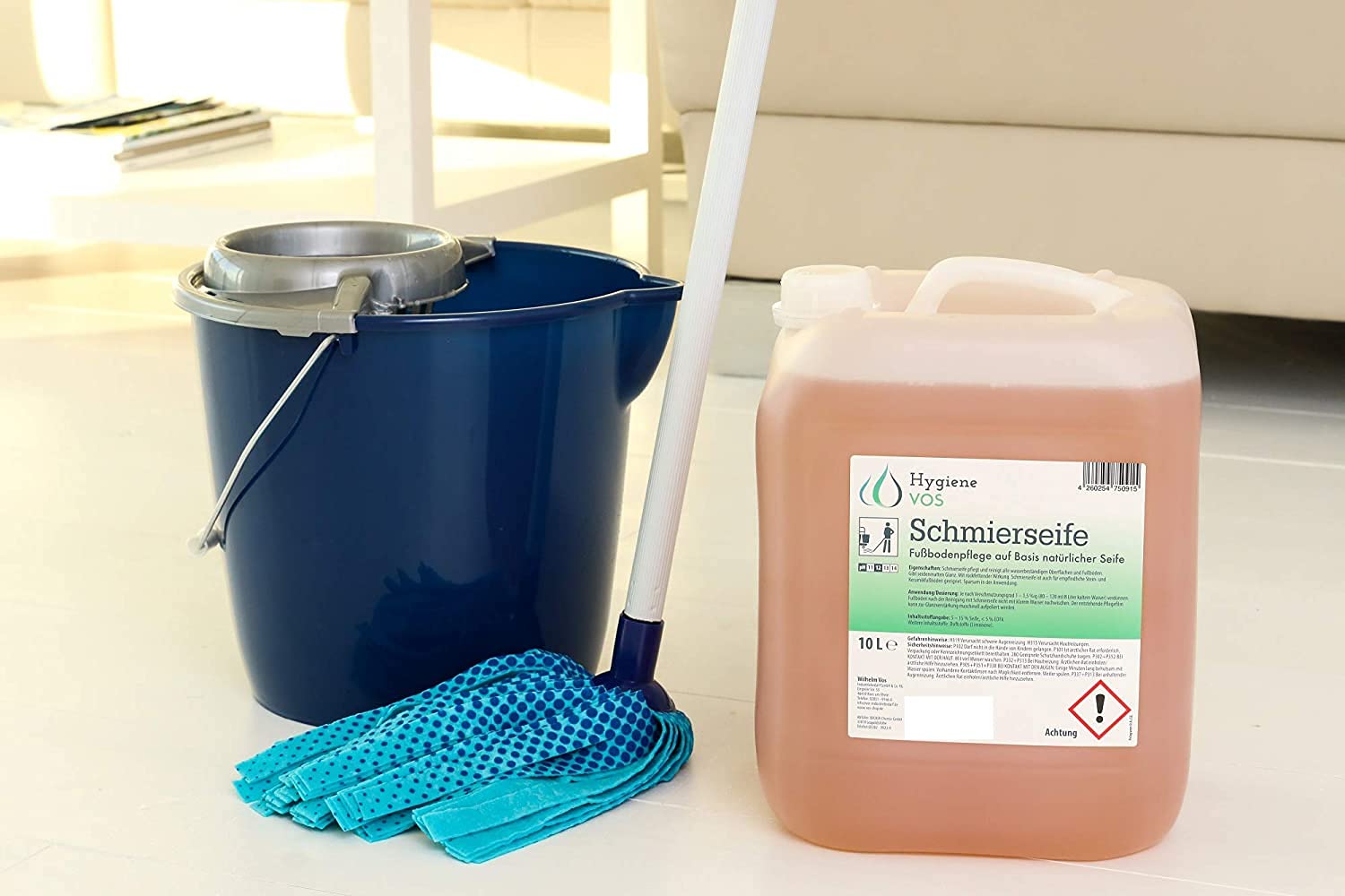 10 litri di sapone morbido Hygiene VOS Cura dei pavimenti a base di sapone naturale. Per superfici resistenti all'acqua, pavimenti in pietra sensibili, pavimenti in ceramica