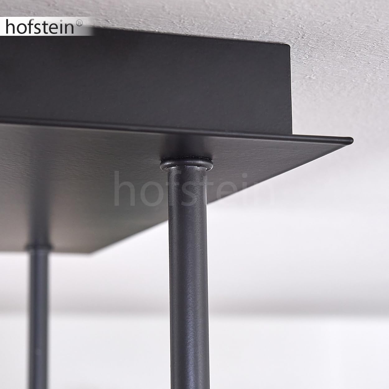 HOFSTEIN Deckenleuchte Chehalis, 5-flammige Deckenlampe aus Metall/Glas in Schwarz/Rauchfarben/Klar, Leuchte im Retro/Vintage-Design, Ø Schirme 15 cm, G9, Esszimmer, Schlafzimmer, Wohnzimmer, Küche