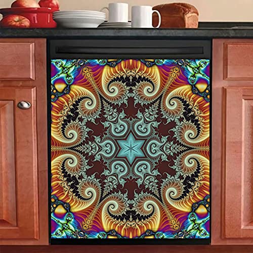 Mahar Bohemian Mandalas Magetic Panel For Dishwasher Door, Floral Dish Washer Stickers, Magnet Cover Home Decoration Vinyl Decals 23 Inch W X 26 Inch H #TOP22