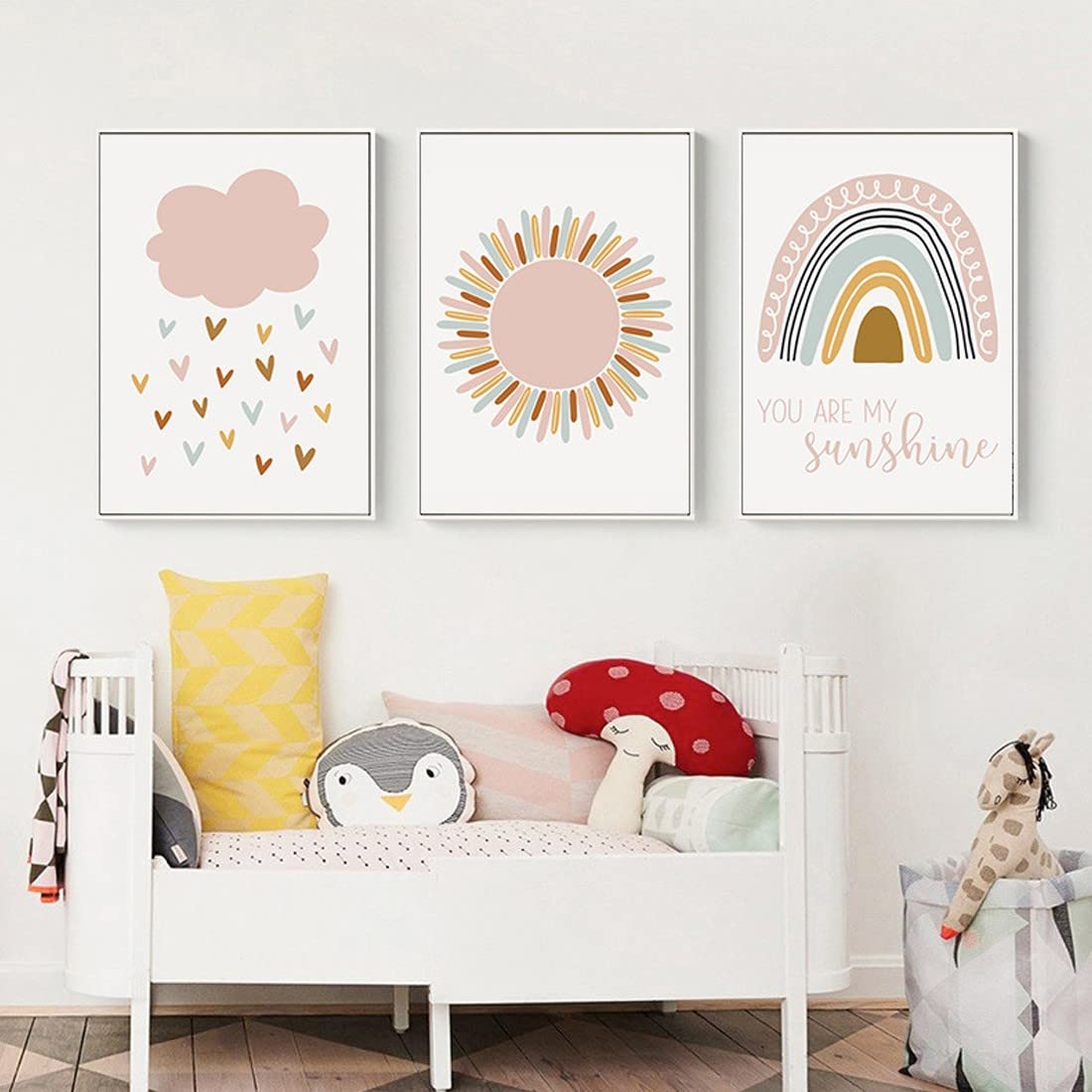 PLABBDPL Immagini per la Cameretta dei Bambini, Set di 3 Quadri Poster, Tela, Decorazione da Parete Regalo senza Cornice