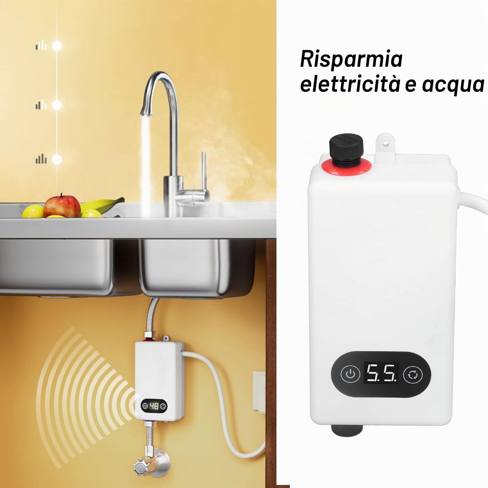 Macchina per il riscaldamento dell'acqua scaldabagno elettrico istantaneo scaldabagno elettrico istantaneo a conversione di frequenza 220 V 3400 W per bagno Zbiorniki gorącej wody