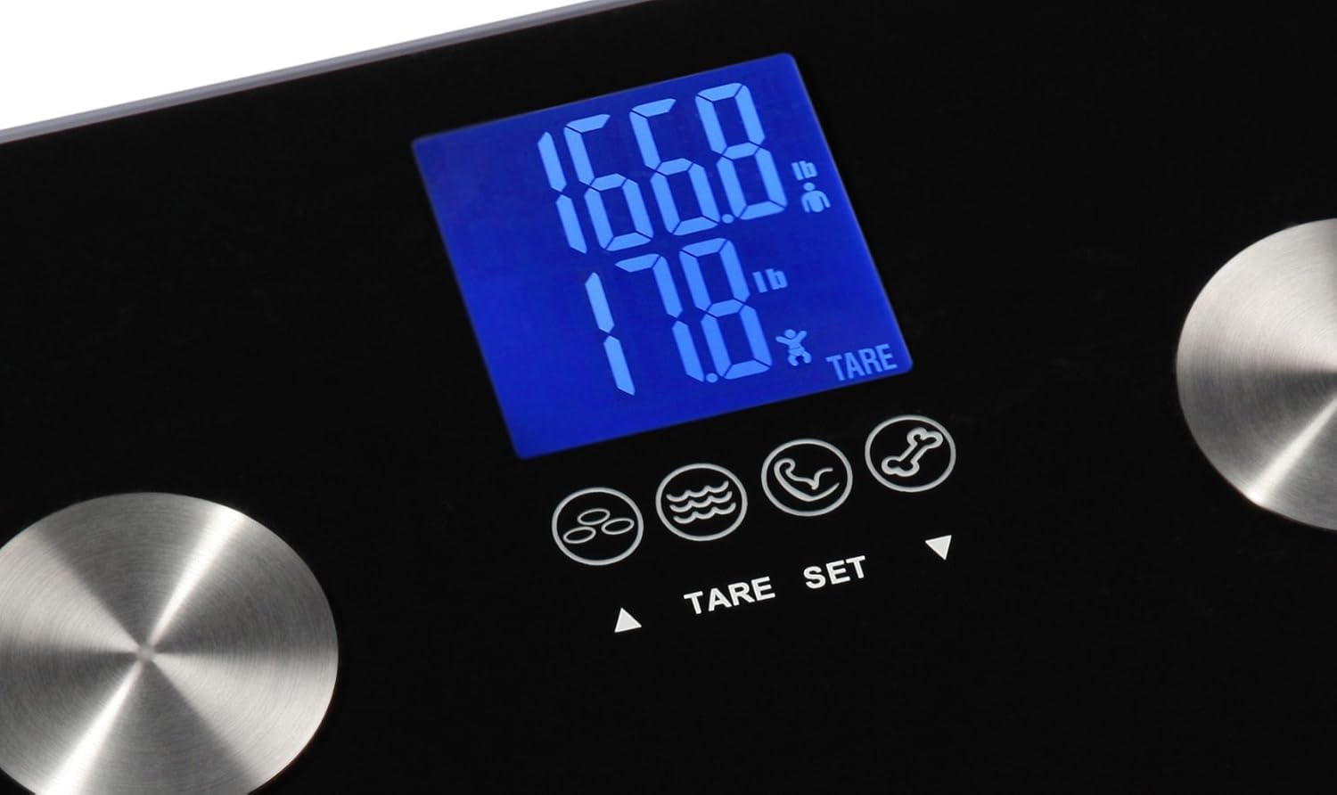 Underside of the Ozeri Touch scale showing the battery compartment and unit switch