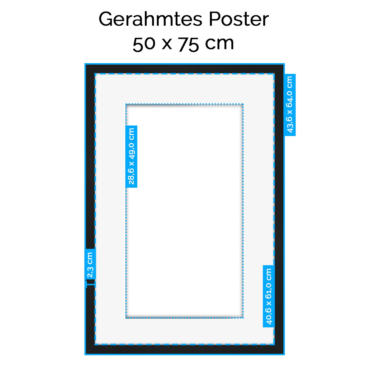 artboxONE Poster mit Rahmen schwarz 75x50 cm Brokkoli-Wald von Jonas Loose - gerahmtes Poster