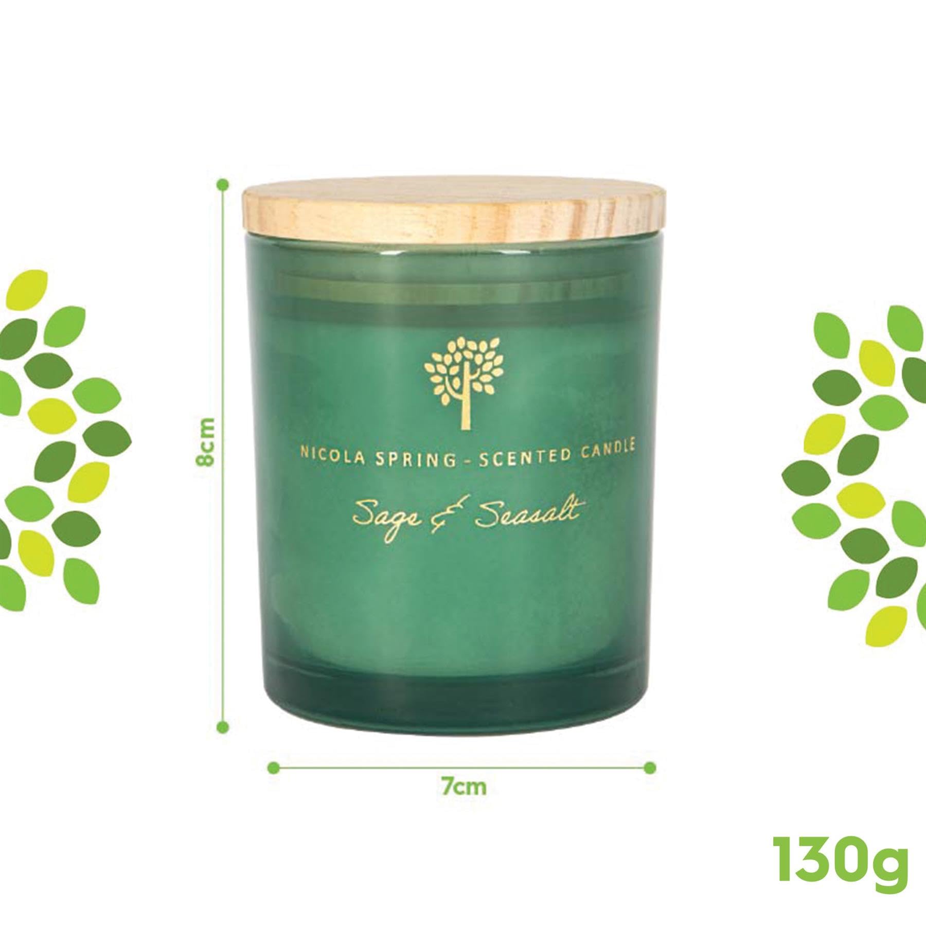 Nicola Spring Bougies parfumées cire de soja 130g Sanalwood & Jasmine Pack de 3