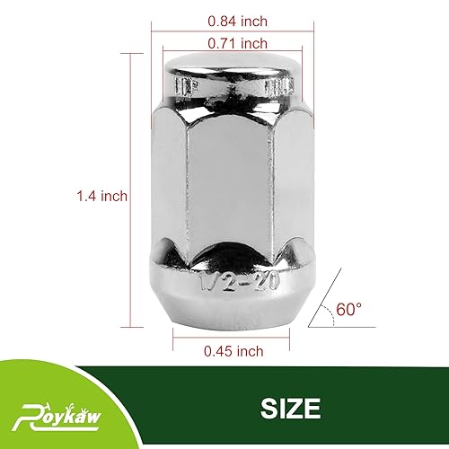 Miniatura 5 de Roykaw Tuercas de rueda de carrito de golf para EZGO y Club Car, tamaño 12''-20, 16 piezas, OEM # 1701160, 14723-G1, 1010984, 1011390