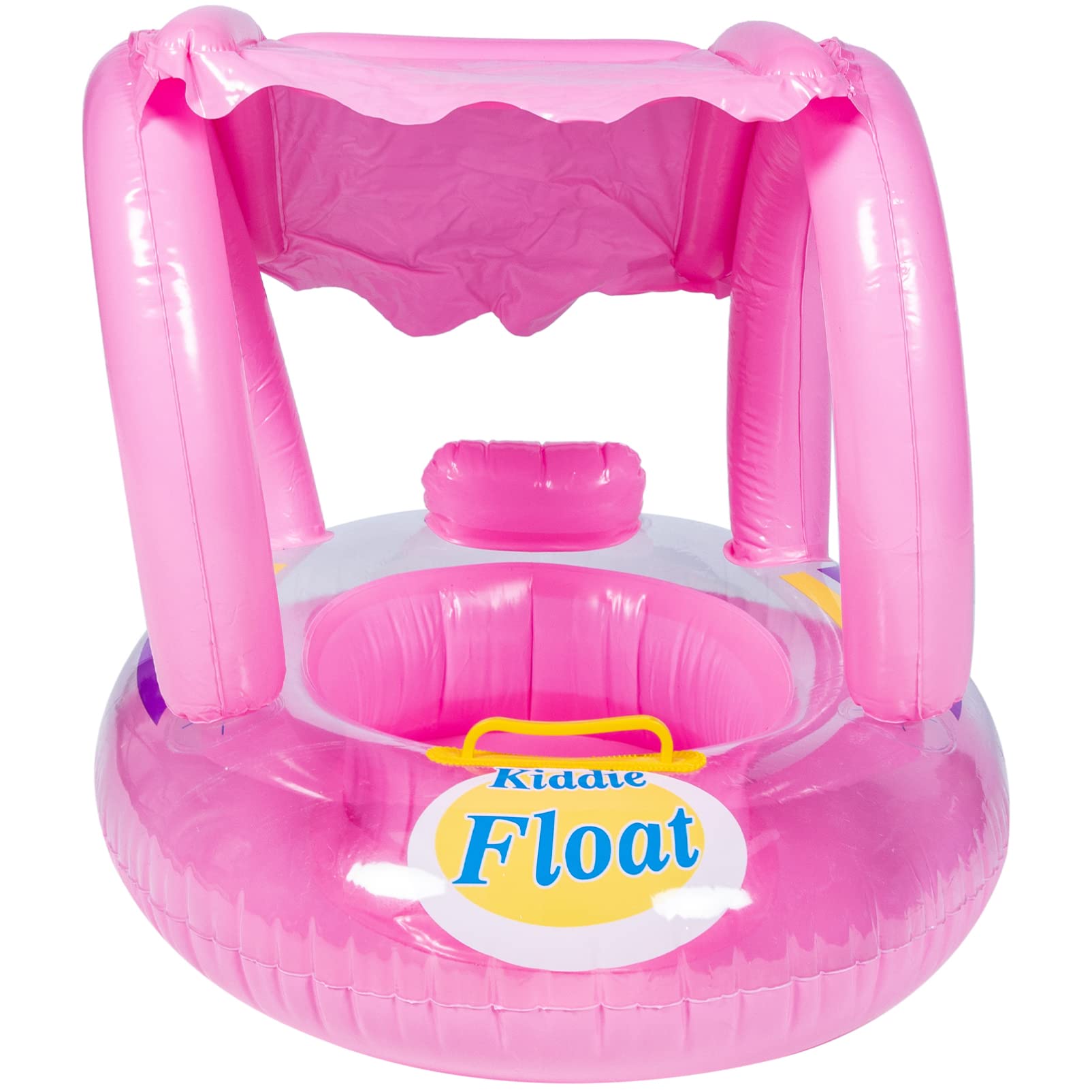 Swim Float Boat, Baby Inflatable Pool Float with Canopy, Swim Ring Pool with Sunshade Safty Seat