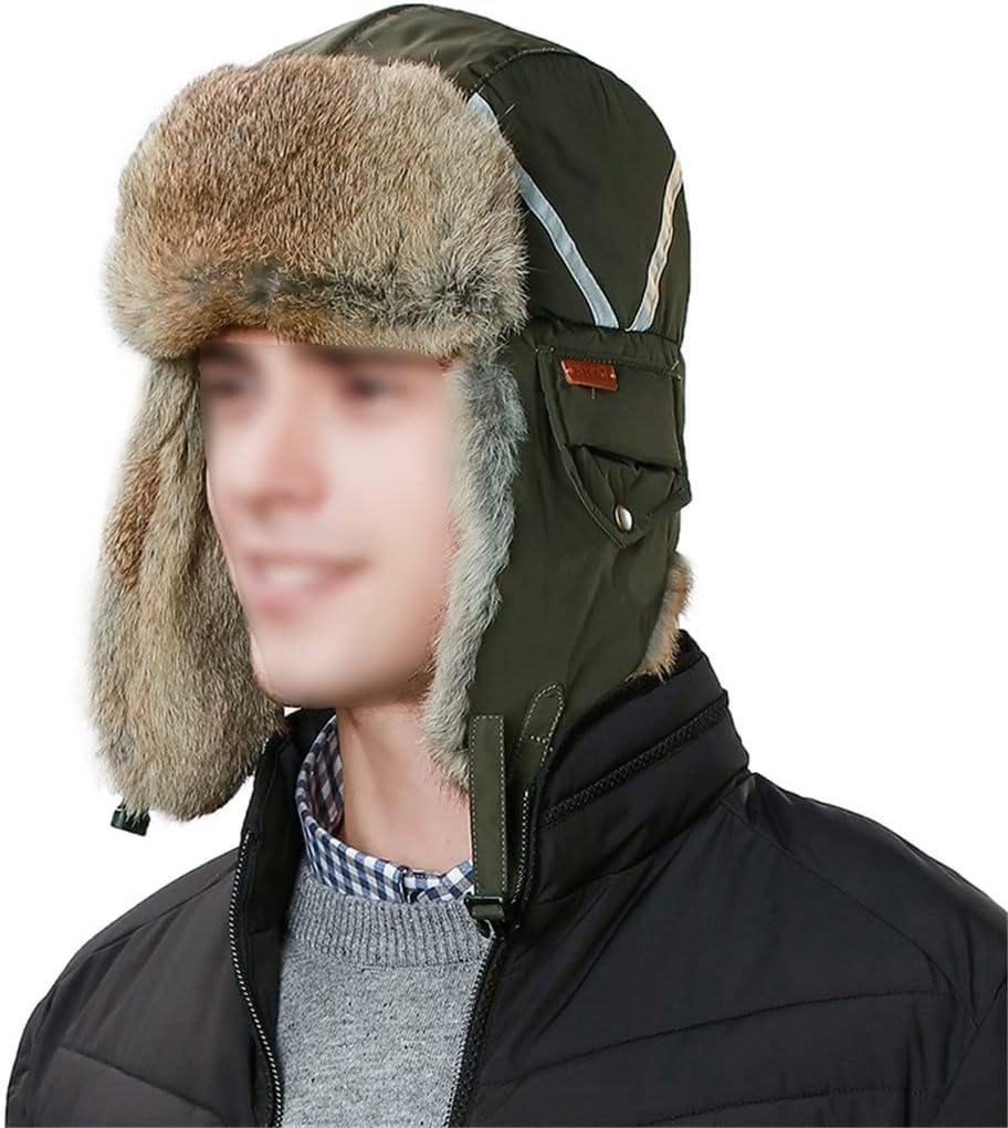 Man Bomber Hat Male Winter Hats Adult Russian Warm Snow Ski Cap