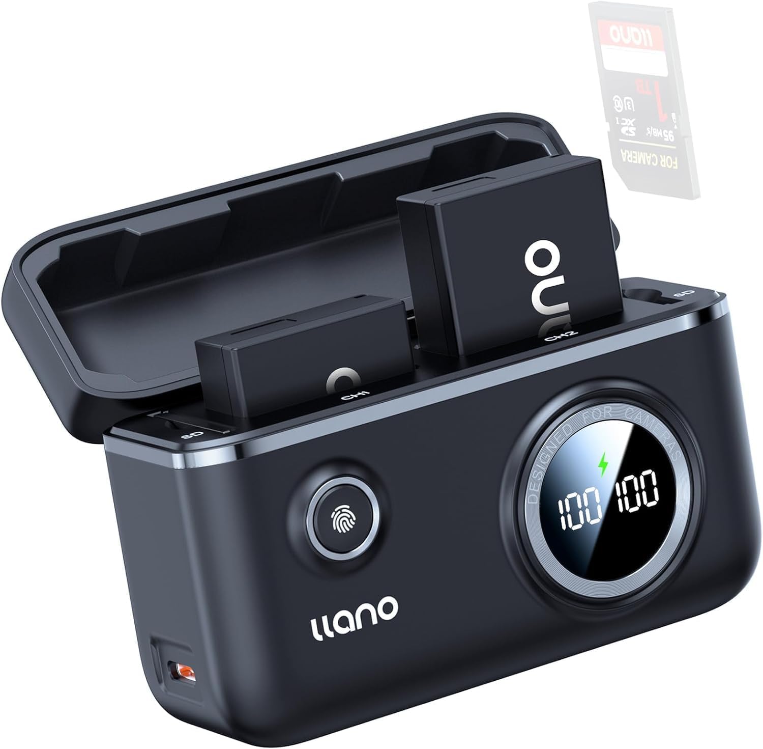 llano 2er-Pack EN-EL25 Akkus mit 18W Schnellladegerät für Nikon Z50 II, Z50, Z30, Z fc 1350 mAh Hochkapazität SD-Kartensteckplatz Intelligentes Digitaldisplay