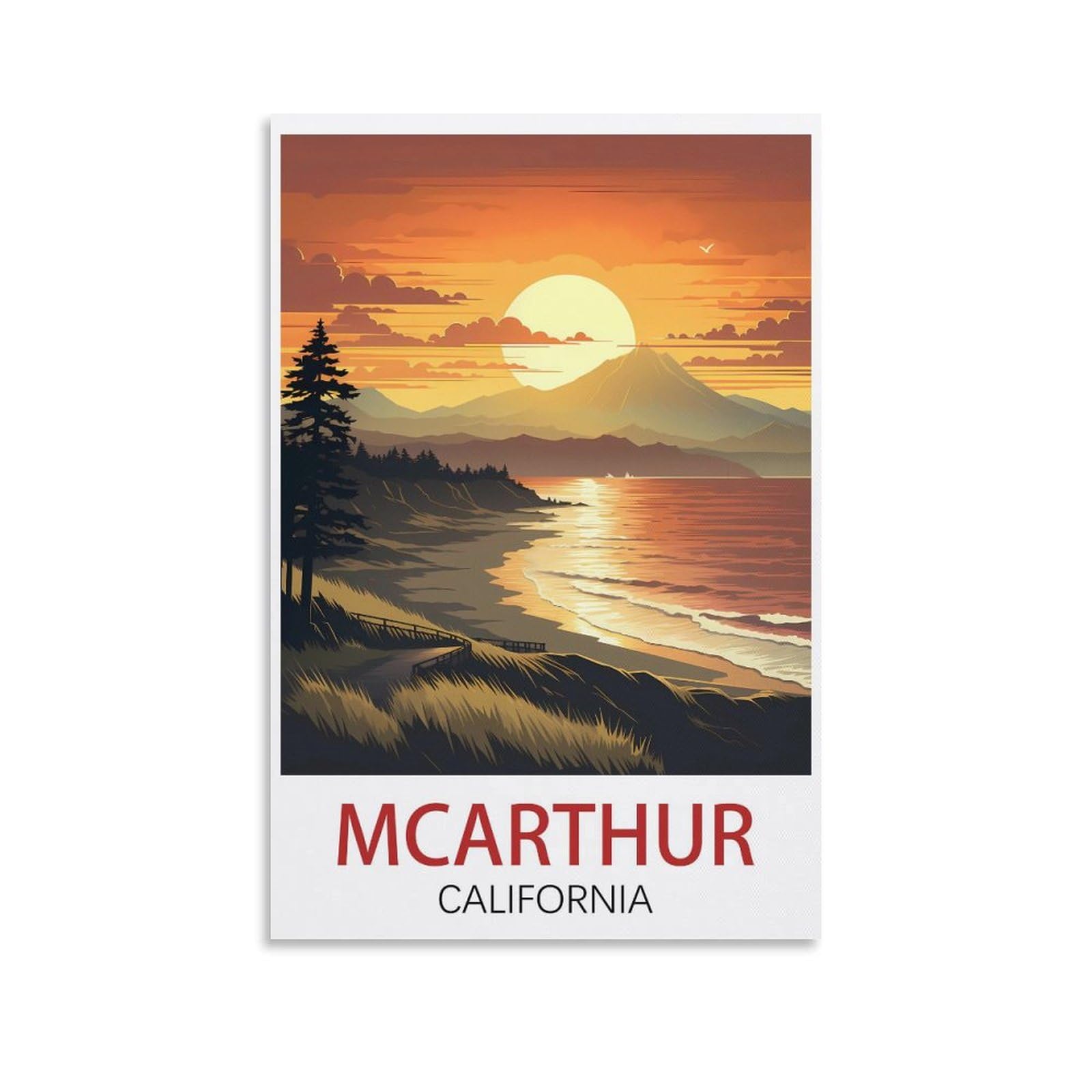 EZMLFA 5D Diamond Painting Kits for Adults,Mcarthur Californias Diamond Art Kits for Beginners,Full Drill Diamonds Gem Art for Home Wall Decor Gift 40x50cm