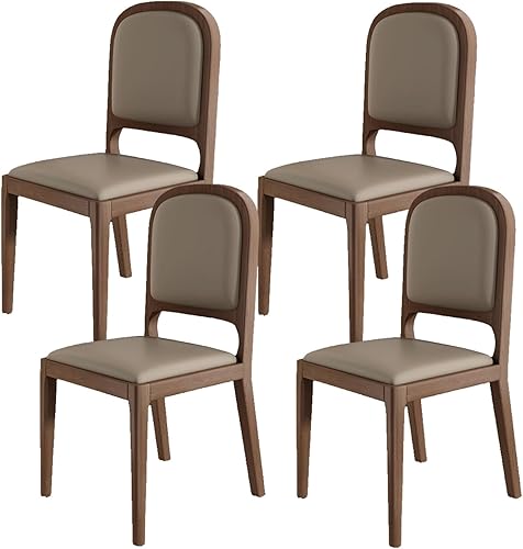 Miniatura 14 de Leather Seat Dining Room Chair with Back, Wooden Dining Chairs Set Kitchen Chair, Dining Room Chairs Armless Seat for Kitchen Living Room