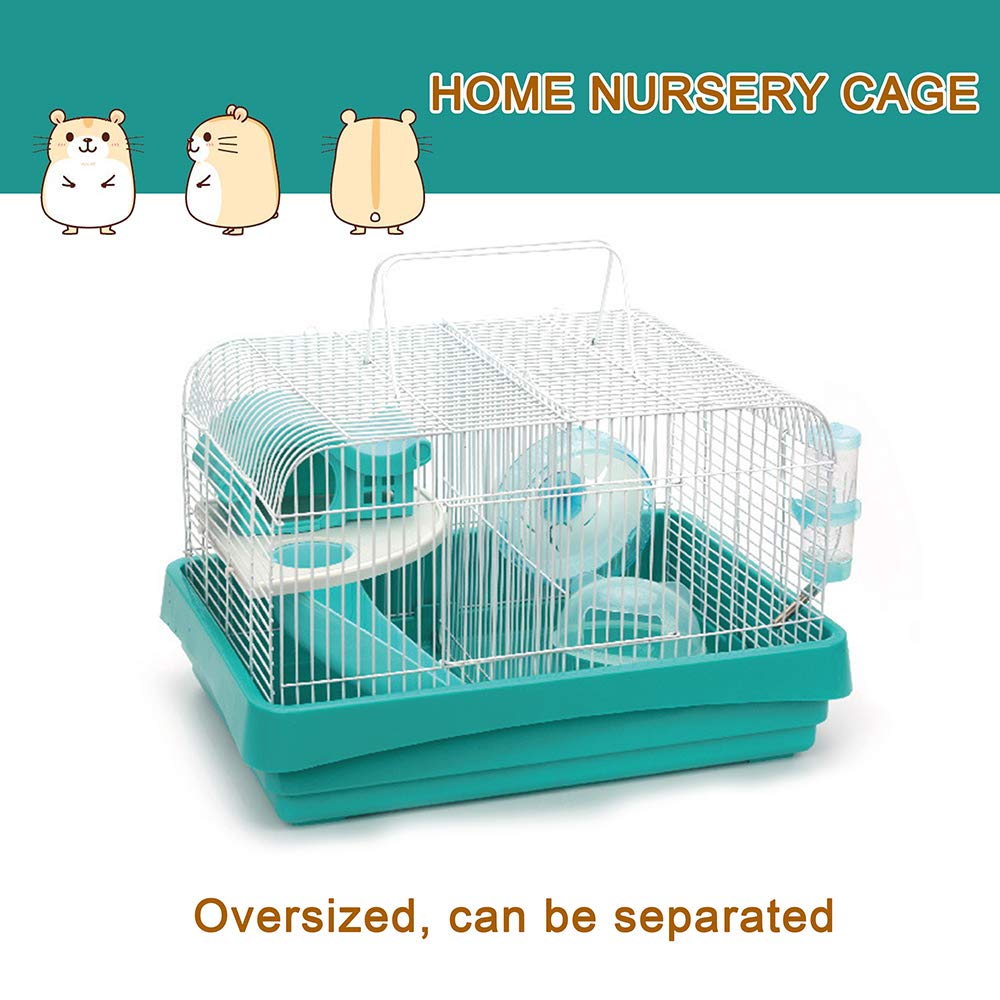 Hamster Jaula Hamster Villa Dedicado Inicio Nursery Jaula de hámster Oso de Oro, Gerbo, hámster Erizo Dedicado Den Casa de Lujo Conjunto de hámster Suministros Juguetes,Beige
