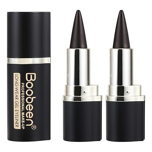 Boobeen Lápiz delineador de ojos, gel delineador de ojos negro, fórmula de secado rápido, delineador de ojos impermeable, a prueba de manchas,