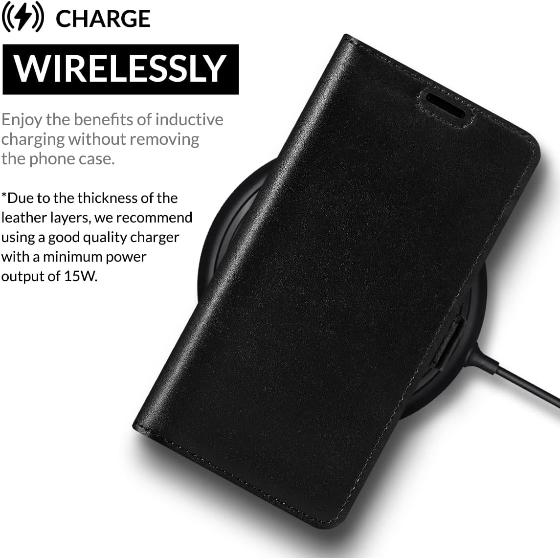 SURAZO Leather Case Compatible with iPhone 15 Pro Max Case Wallet Leather Genuine - RFID 3 Card Slots & Cash Pocket - Secure Magnetic Closure Pro Max Stand Function - Flip Cover - Screen Protector