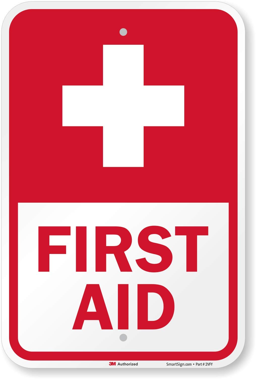 "First Aid" Sign By SmartSign | 18" x 24" 3M Engineer Grade Reflective Aluminum
