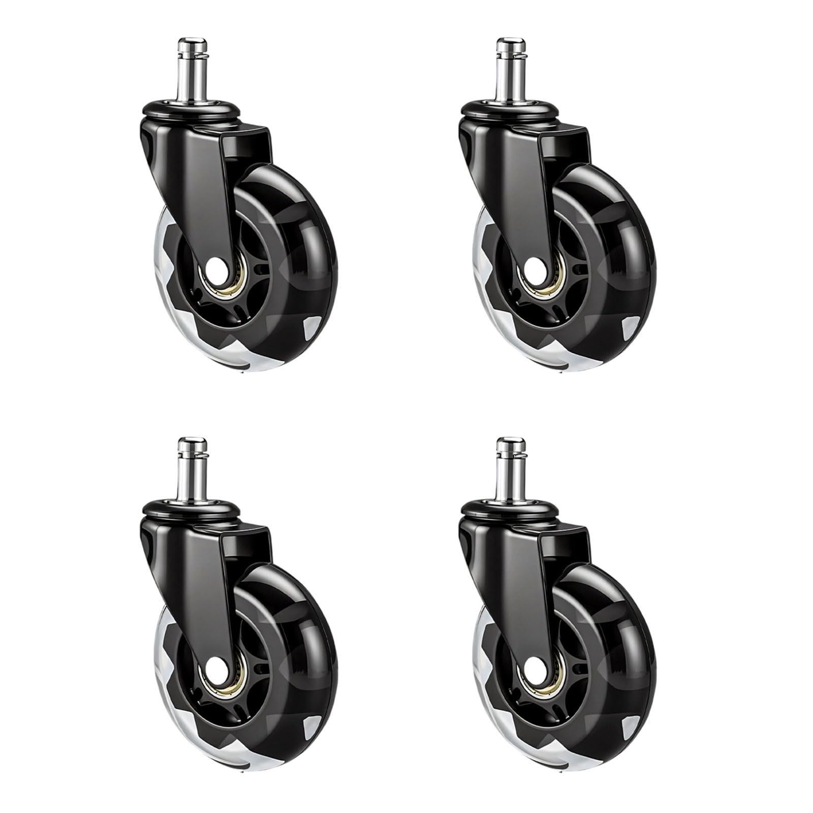 Jazuaiao 4 Black Duty 3 Inch Abs Casters For Furniture With Quiet Rollers & Easy Installation Multiple Purpose For Chairs & Sofas Permanent Abs Casters