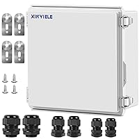 Vista 13 de Caja de conexiones de plástico ABS impermeable para proyectos al aire libre, IP67, resistente a la intemperie, a prueba de polvo con cubierta