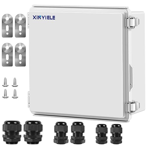 Miniatura 13 de Caja de conexiones de plástico ABS impermeable para proyectos al aire libre, IP67, resistente a la intemperie, a prueba de polvo con cubierta con