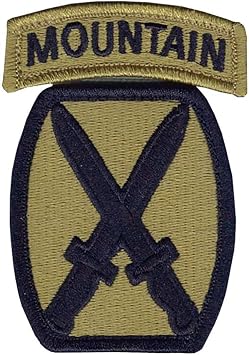 10th Mountain Division New OCP Patch and Tab Sewn Together W/Hook Fastener EA