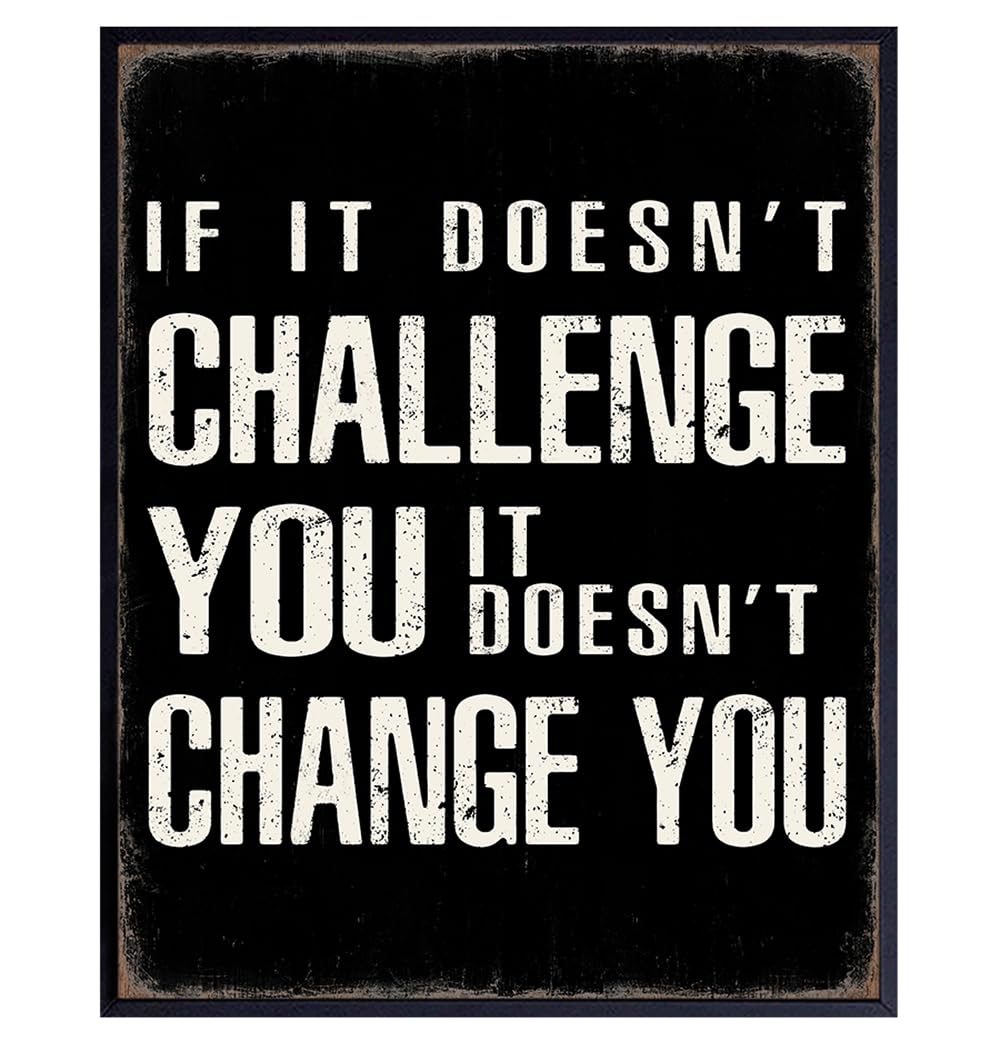 Motivational Wall Art & Decor – Gym Wall Decor – Inspirational Quotes Wall Art – Black Motivation Inspiration Positive Quotes Wall Decor – Man Cave – Office Wall Art for Men – Yellowbird Art & Design