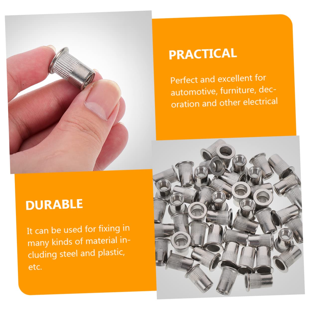 Cabilock 10pcs Stainless Steel Threaded Insert Rivet Nuts for Automotive and Furniture Applications Riveted Nuts for Home Projects for Versatile Use