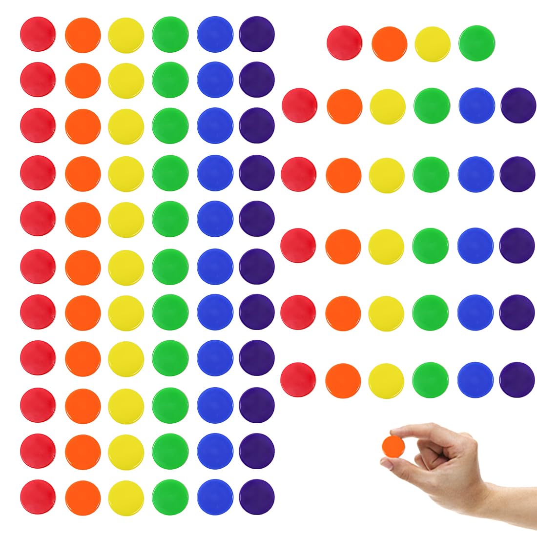 100 Fiches Poker in Plastica, 19 mm Conta Le Patatine per Bambini, Giochi di Carte Fiche, Chip da Gioco per Matematica Gettoni Contatori per Ricompensa