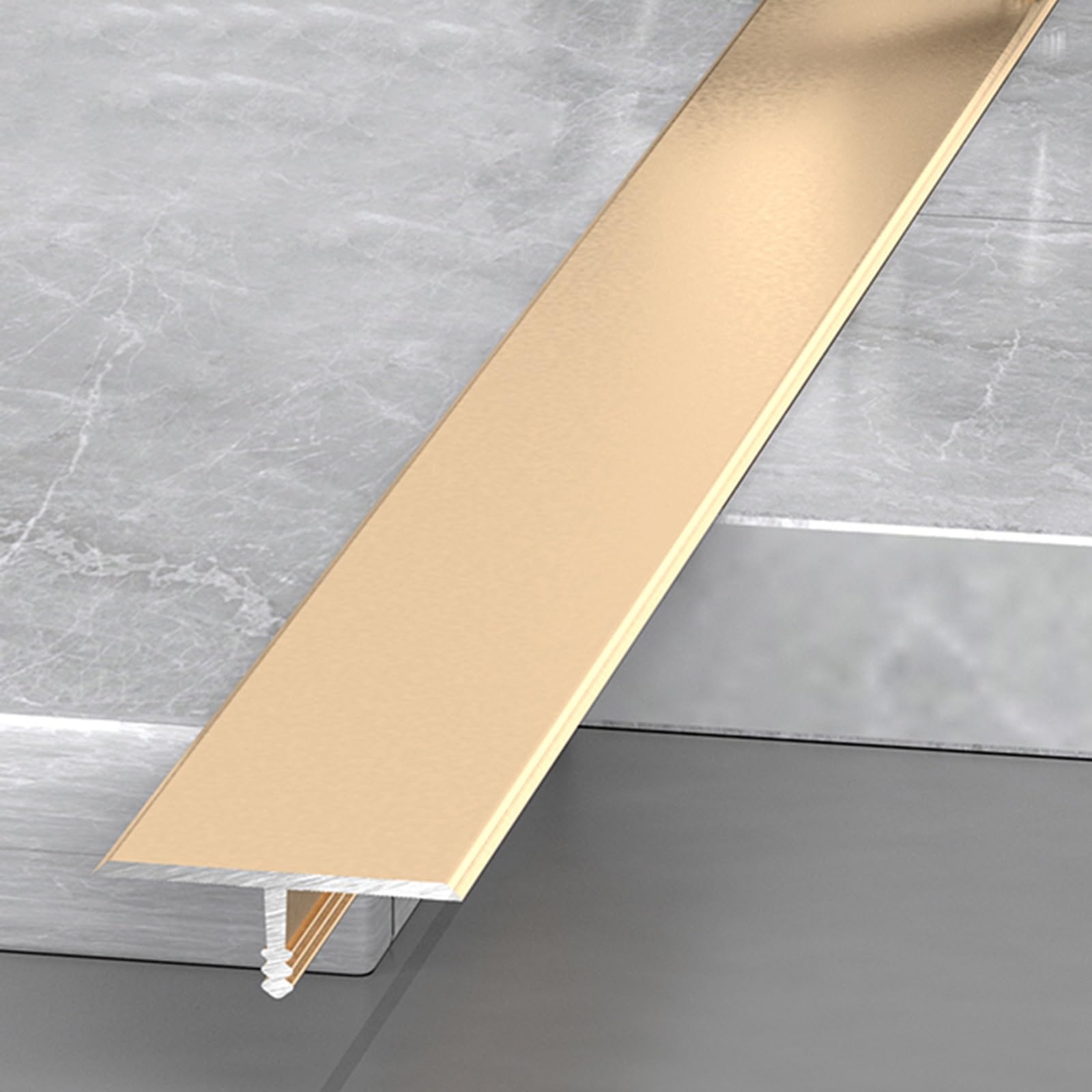 3pcs Aluminum T Molding Trim Floor Transition Strips Waterproof Door Threshold Seal Strip For Joining Gaps Laminate Planks Tiles(Gold,4 * 270cm(3 * 90cm))