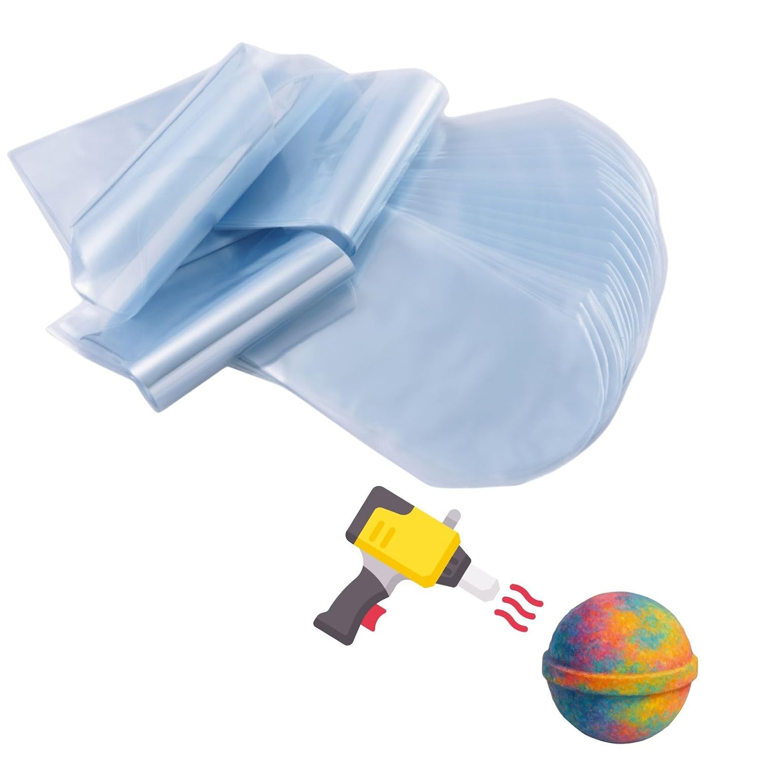 WEIWEI - 400 PCS 4x6 inch Odorless PVC Heat Shrink Wrap Bags 100 Gauge for Bath Bombs | Dome Shrink Bags