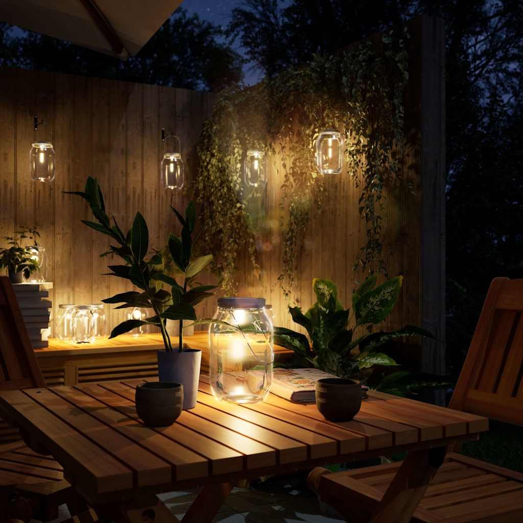 vidaXL Solarleuchten 12 Stk., Solarleuchte Einmachglas-Design, Solarlampe mit IP65-Schutzart, Gartenleuchte Außenleuchte, Warmweiß