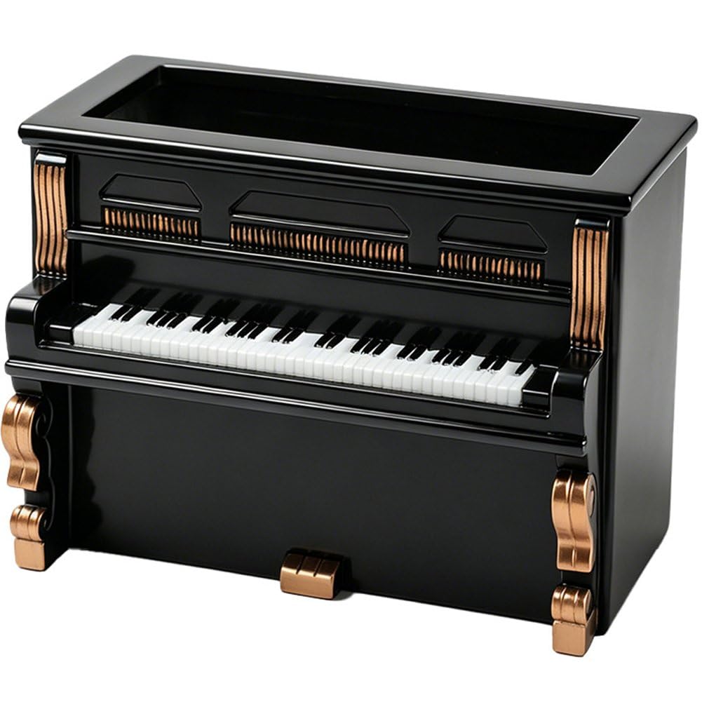 Hrippy Retro Resin Mini Piano Planter Pot, Cute Bonsai Holder for Home Office Desk Small Ornament Layout