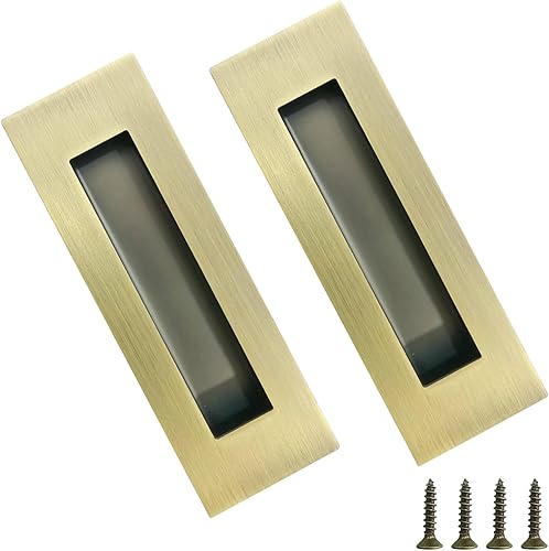 Miniatura 8 de Tiradores empotrados para dedos, manijas de puerta de bolsillo, para puertas correderas de granero, puertas plegables de acero inoxidable Negro