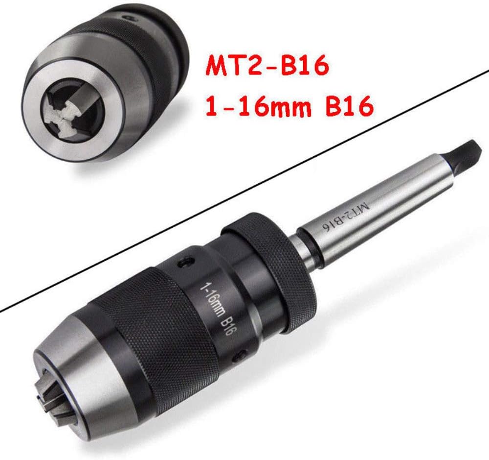 Steel Self Tighten Keyless Lathe Drill Chuck MT2-B16 Arbor Live Center 16mm MK2
