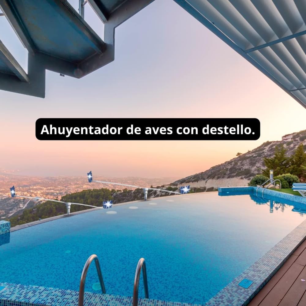 Remi Hogar Eolo Piscinas para ahuyentar Aves | Espantapájaros Eolo destellante para Piscinas | Efectividad estética | Posibilidad del Plegado del Dispositivo | Cubre Las Zonas anexas