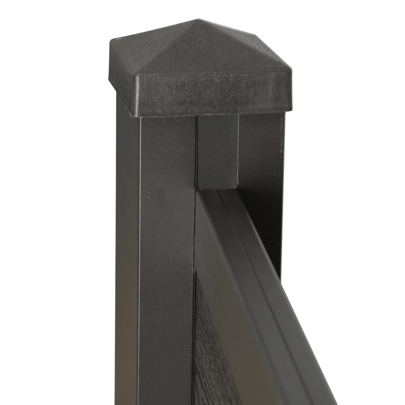 Ventanara® WPC Zaun Sichtschutzzaun Steckzaun Gartensichtschutz Komplettset 188x190 inkl Aluminiumpfosten anthrazit (anthrazit, 1x Element schmal + 1x Pfosten inkl. Aufschr)