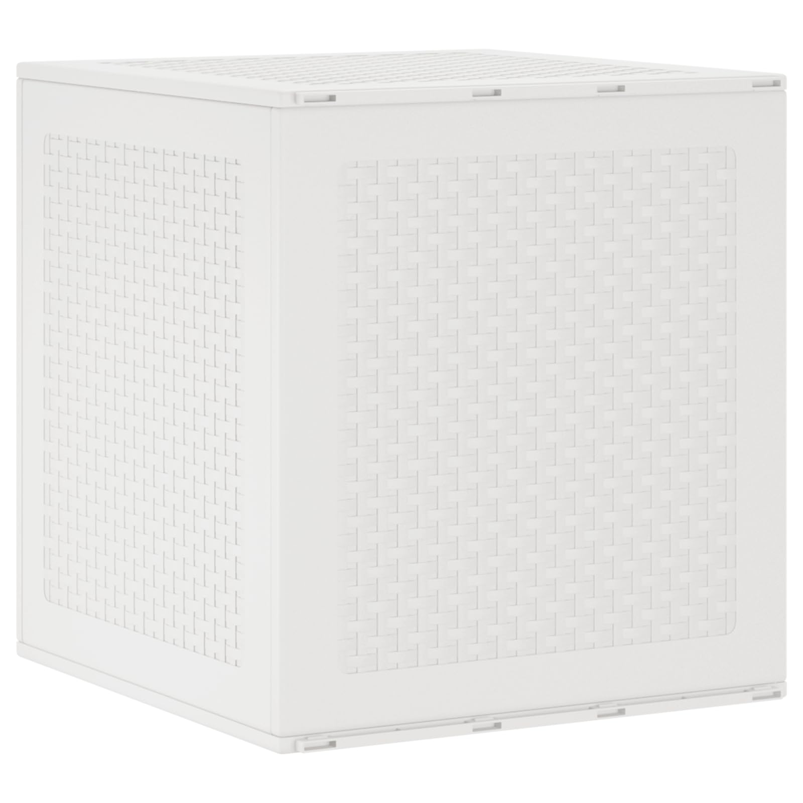 Weiße Gartentruhe aus PP Kunststoff 55x53x57 cm, Wetterfeste Aufbewahrungsbox für Terrasse Balkon Garten, Robuste Outdoor Lagerbox, UV-beständig und Wasserdicht, Einfache
