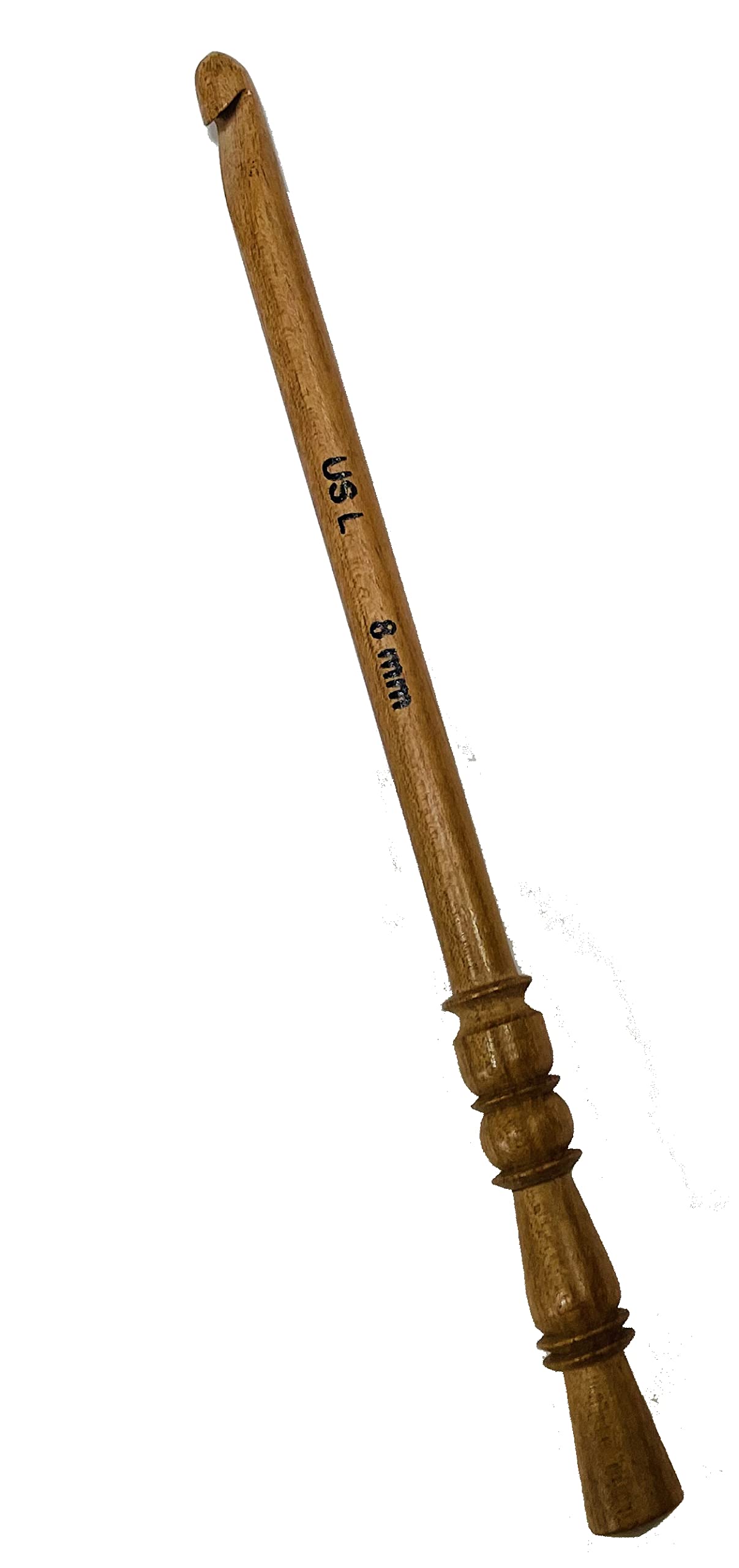 AAS Wooden Crochet Hooks Sizes 8 9 15 20mm | 7.5 inch Long (1 x 8mm)