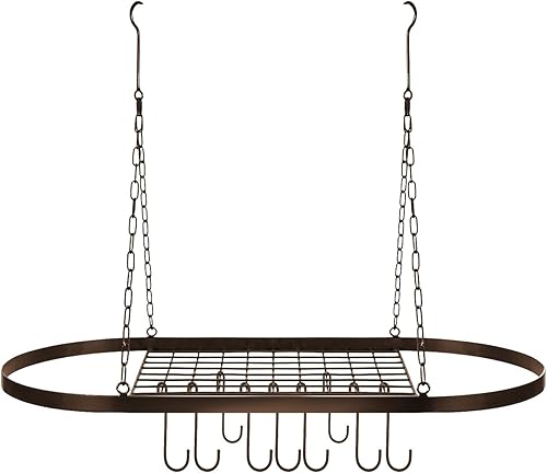 Miniatura 8 de Sorbus – Estante de almacenamiento para techo con ganchos – Organizador multiusos para el hogar, restaurante, utensilios de cocina, utensilios de