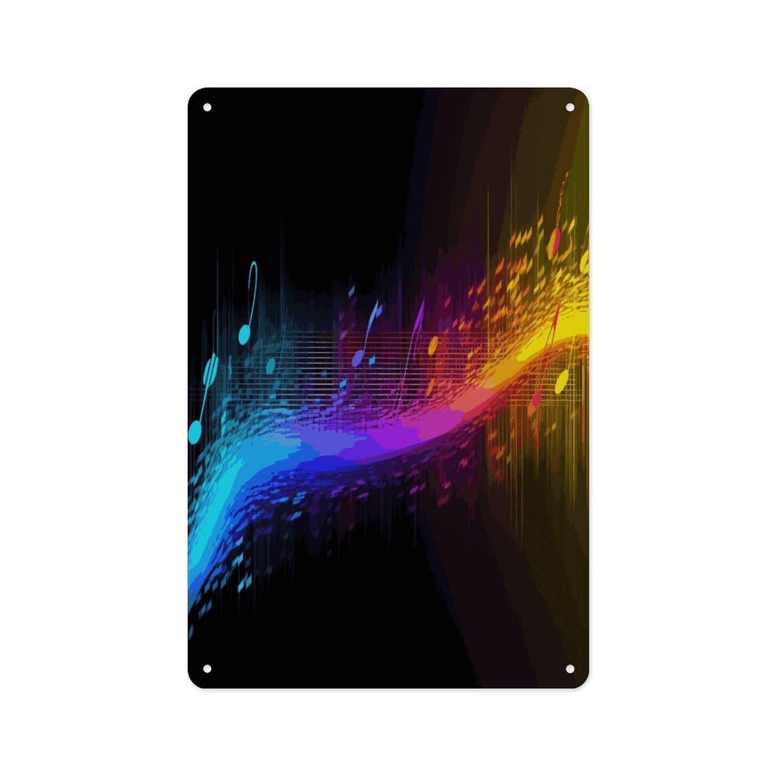 Fekiloot Style Music Spectrum Wall Decor Metal Signs Tin Signs Poster