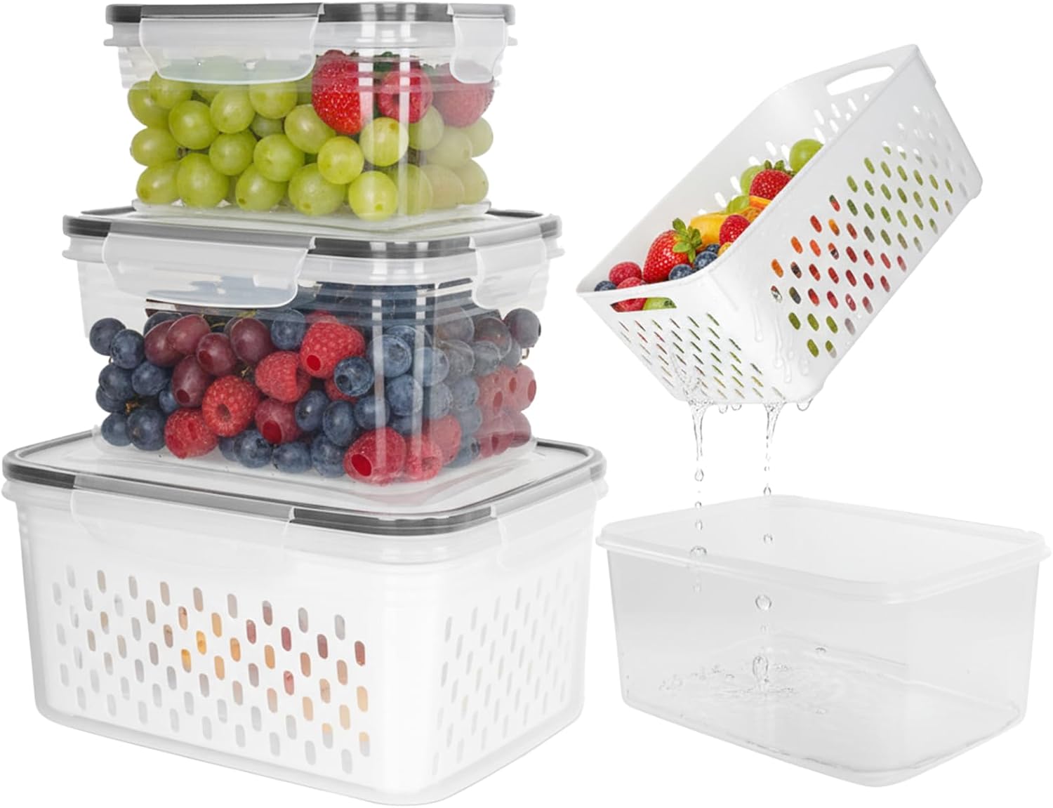 Leakproof Dukrouk Grape Storage Containers for Fresh Produce – 3 PCS
