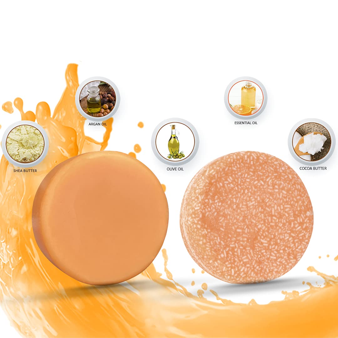 NATURALIST Solid Shampoo and Conditioner Bar Set, Organic, Plant Based, SLS Free, Vegan, All Hair Types | pH Balanced, Plastic Free, Eco Friendly, Safe for Travel (Orange Mood Duet). One 2.3oz and One 2oz Bar : Beauty & Personal Care