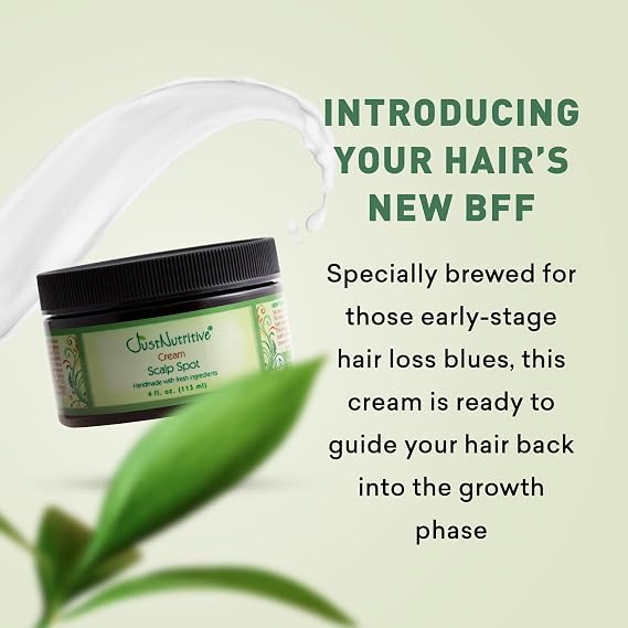 Bald Spot Hair Growth Cream | Scalp Treatment for Receding Hair | For Men and Women | Just Nutritive | 4 Oz