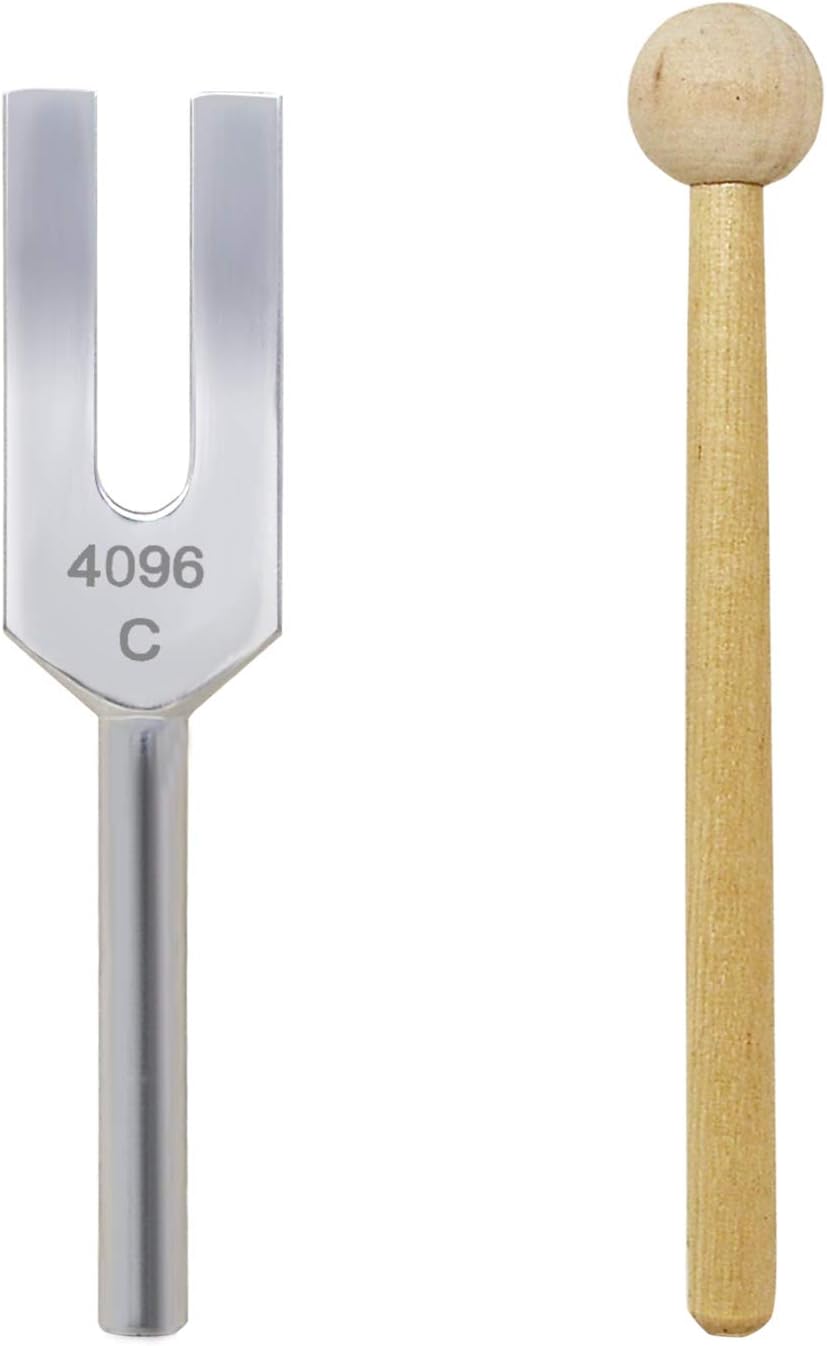 4096C White Crystal Tuning Fork Set to Purify The Chakra Meditation Ornament Set W4315 - White