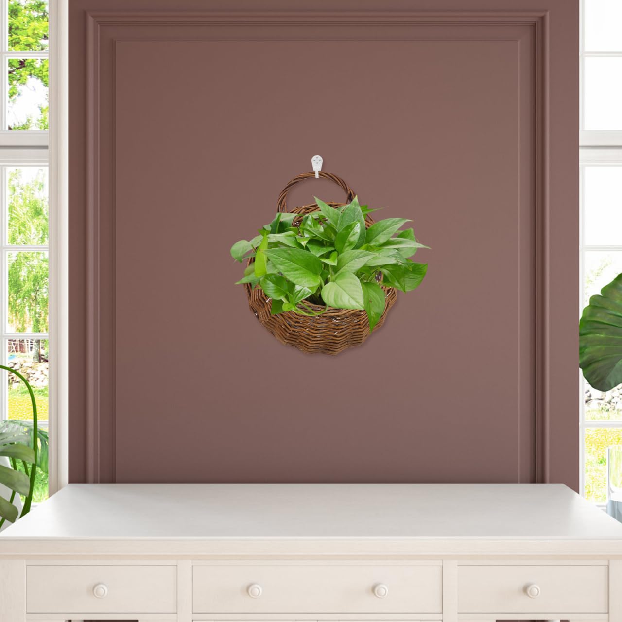 Operitacx 2pezzi Rattan Fioriere Sospese Per Decorazione e Stoccaggio Per Ed Facili Appendere