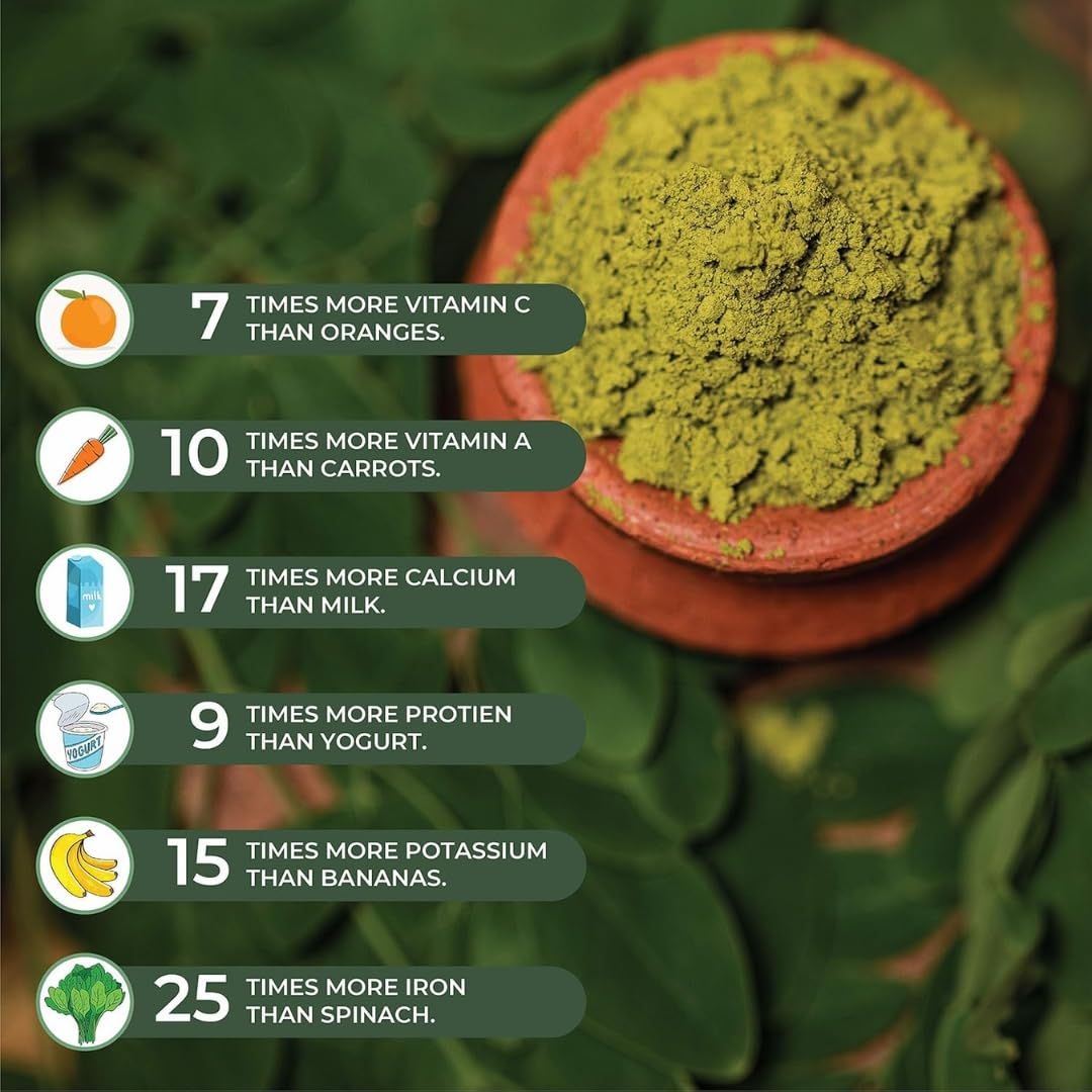 Moringa Powder, 100% Organic Natural, Pure Leaves Without St...
