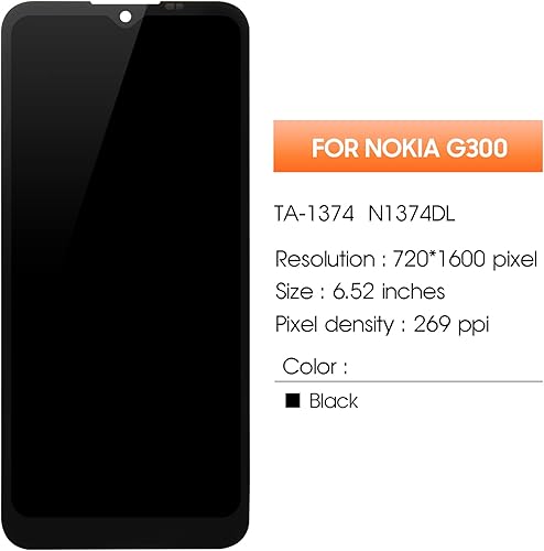 Miniatura 2 de AGCUT Reemplazo de pantalla para Nokia G300 5G TA-1374 N1374DL 6.52 "Pantalla LCD táctil digitalizador pieza de repuesto