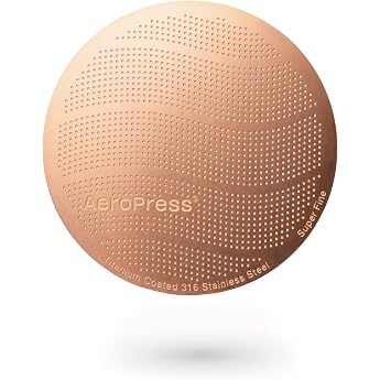 AeroPress Metal Gold Filter - Reusable Filters for AeroPress Coffee Makers, Full Flavour Without Bitter Substances, Easy to C