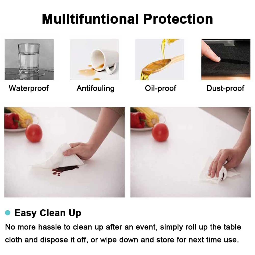 FANSU Wipe Clean PVC Tablecloth Waterproof Rectangular Table Cloth Cover, Gold Jacquard Print Oil- And Splash-Proof Tablecloths For Party Outdoor Picnic Kitchen Dining Table (120x160,Gold