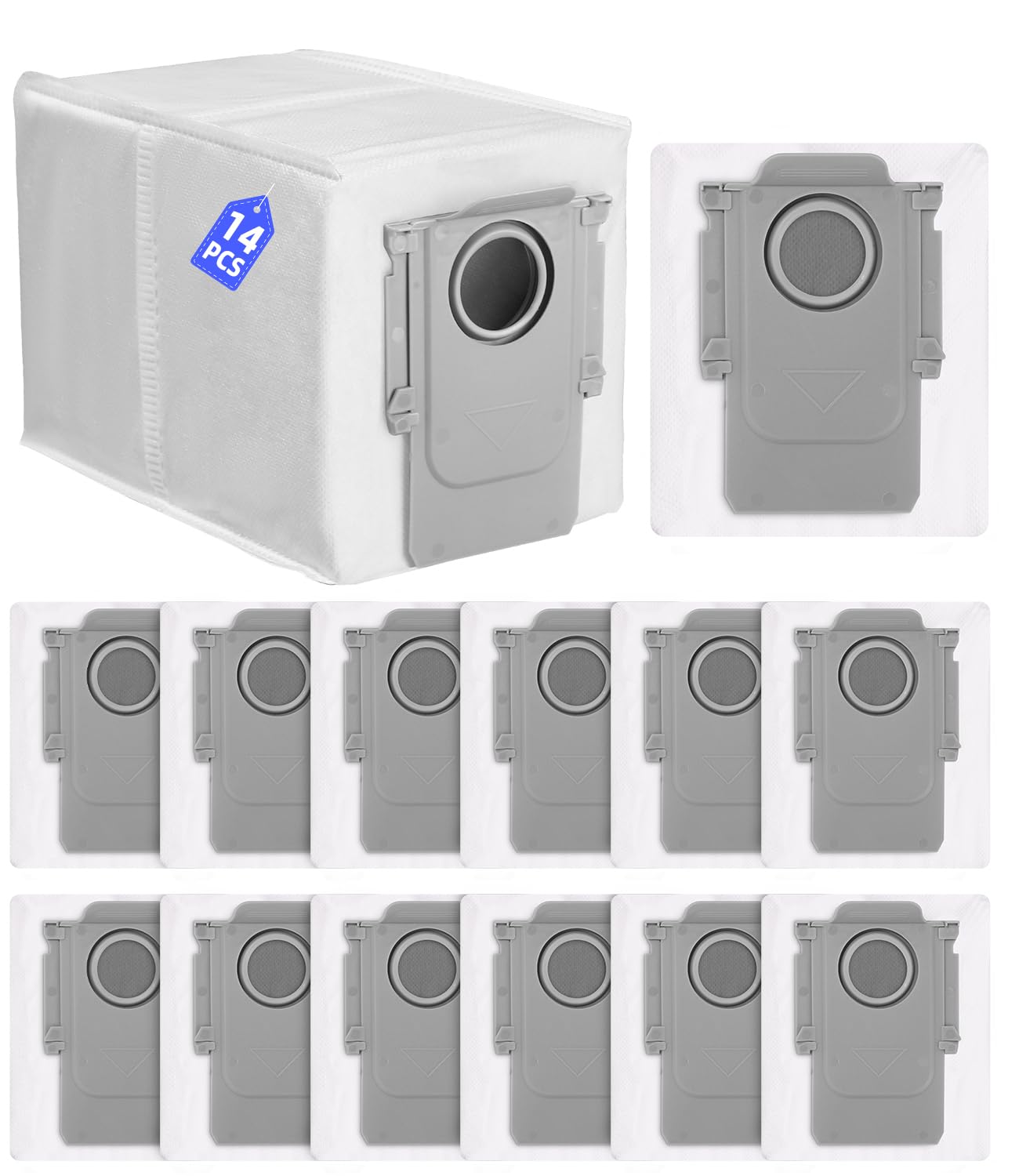 Sacchetti Ricambio Per Roborock S8 MaxV Ultra / S8 Max Ultra - 14 Pezzi, Alta Capacità, Materiale PP - Foto 8