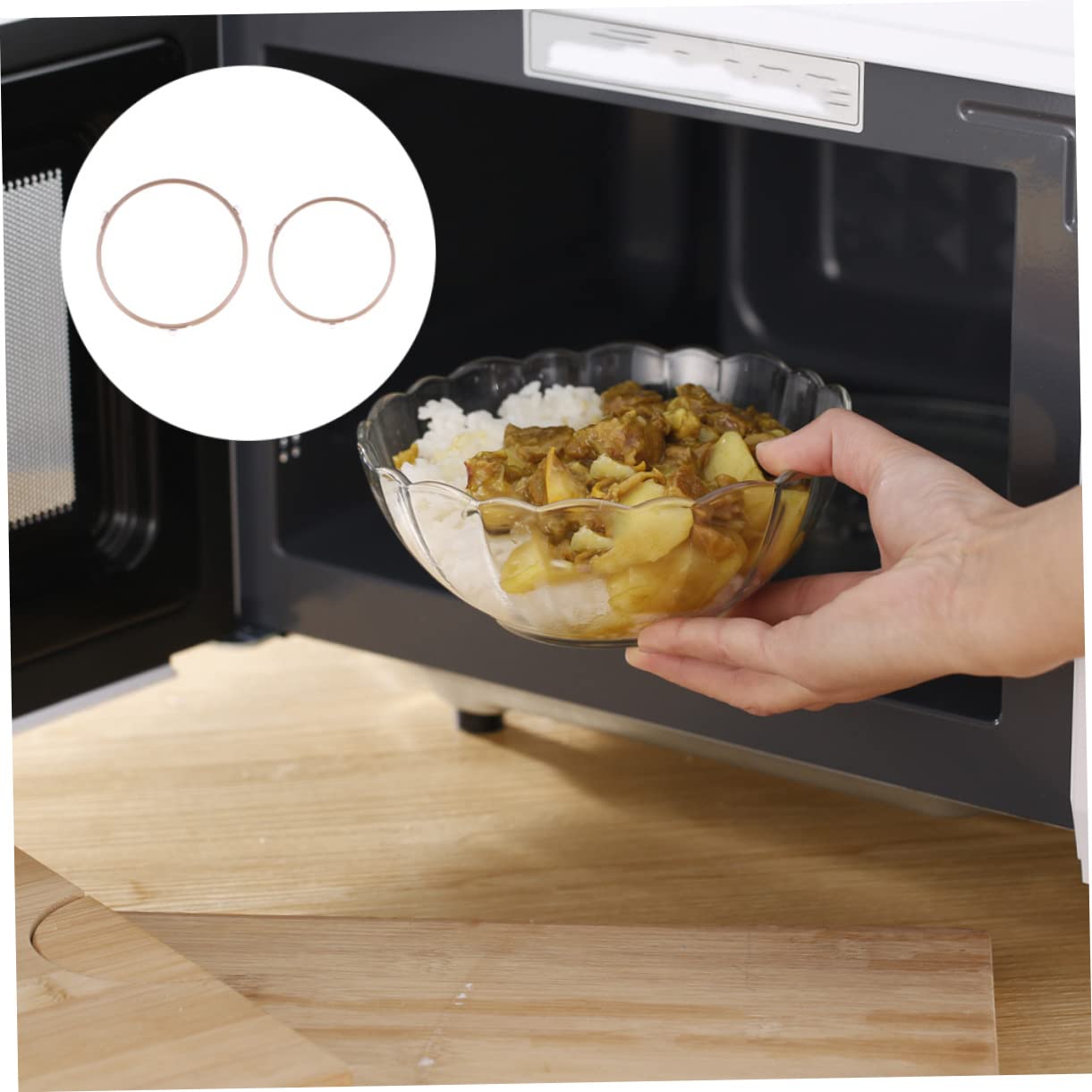 FELTECHELECTR 2 Pcs Microwave Plastic Turntable Holder for Glass Plates Essential Oven Accessories Convenient Tray Wheel for Efficient Cooking Random Color